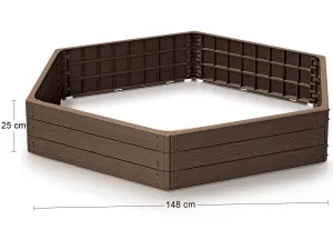 Prosperplast Vyvýšený záhon BASE WOODY 148 cm hnědý