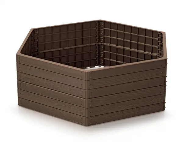 Prosperplast Vyvýšený záhon BASE WOODY 148 cm hnědý