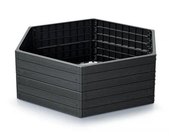 Prosperplast Vyvýšený záhon BASE WOODY 148 cm antracit