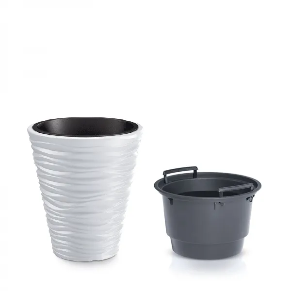 Prosperplast Kvetináč Small Sand s vložením biely, varianta 38,8 cm
