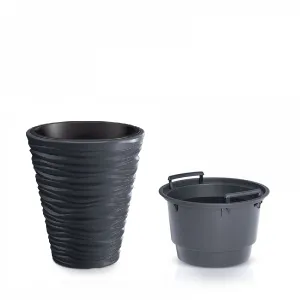 Prosperplast Kvetináč Small Sand s vložením tmavosivý, varianta 29,5 cm