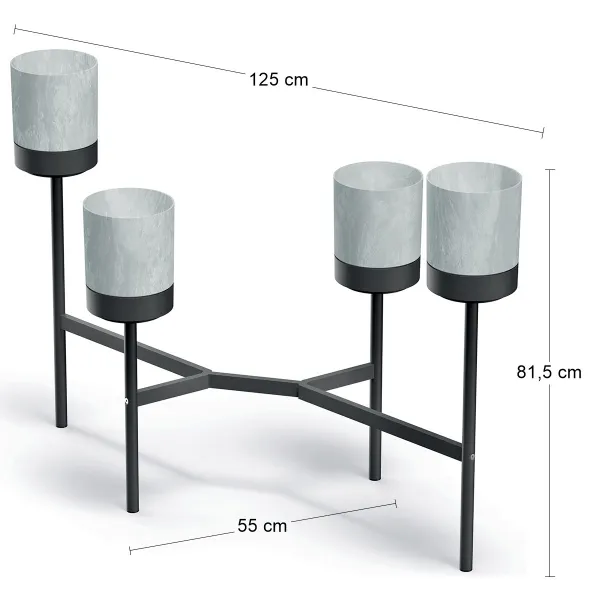 Prosperplast Stojan na kvety BLOOME 81,5 cm sivý/čierny