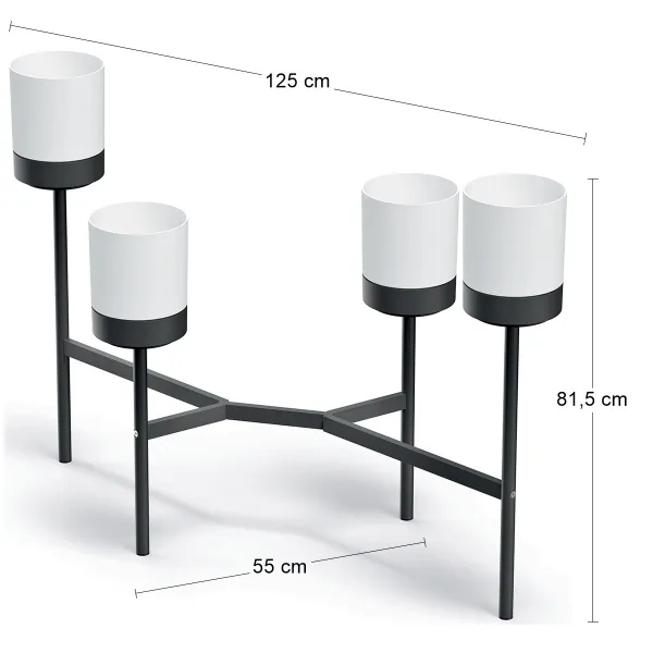 Prosperplast Stojan na kvety BLOOME 81,5 cm biely/čierny