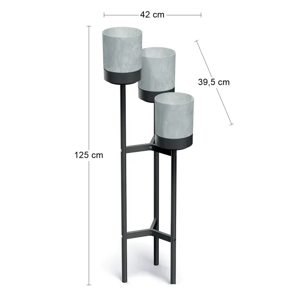 Prosperplast Stojan na kvety BLOOME 125 cm sivý/čierny