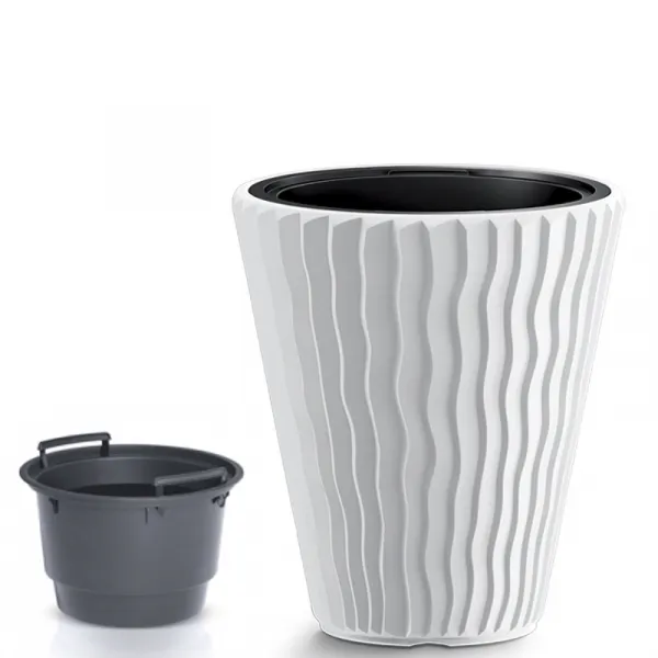 Prosperplast Kvetináč Small Sandy biely, varianta 39 cm