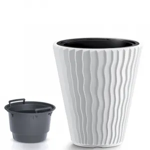Prosperplast Kvetináč Small Sandy biely, varianta 39 cm