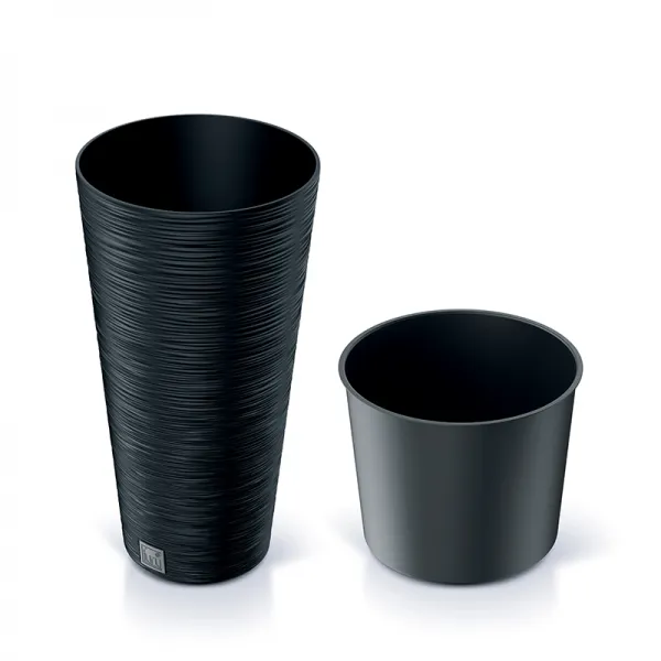 Prosperplast Kvetináč FUSU III antracitový, varianta 30 cm