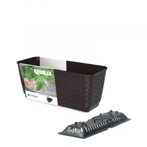 Prosperplast Truhlík s háčikmi TEZIR čierny, varianta 38,6 cm