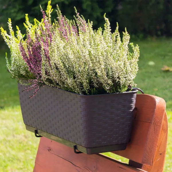 Prosperplast Truhlík s háčikmi TEZIR čierny, varianta 38,6 cm