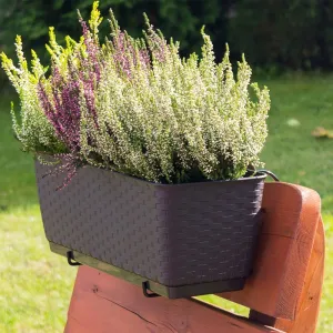 Prosperplast Truhlík s háčikmi TEZIR čierny, varianta 38,6 cm