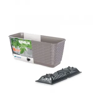 Prosperplast Truhlík s háčikmi TEZIR mocca, varianta 38,6 cm