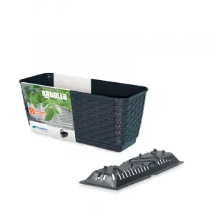 Prosperplast Truhlík s háčikmi TEZIR antracit, varianta 38,6 cm