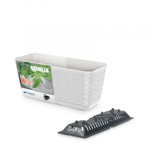Prosperplast Truhlík s háčikmi TEZIR biely, varianta 38,6 cm