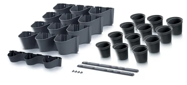 Prosperplast Závesné kvetináče CASCADE WALL antracit