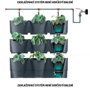 Prosperplast Závesné kvetináče CASCADE WALL antracit