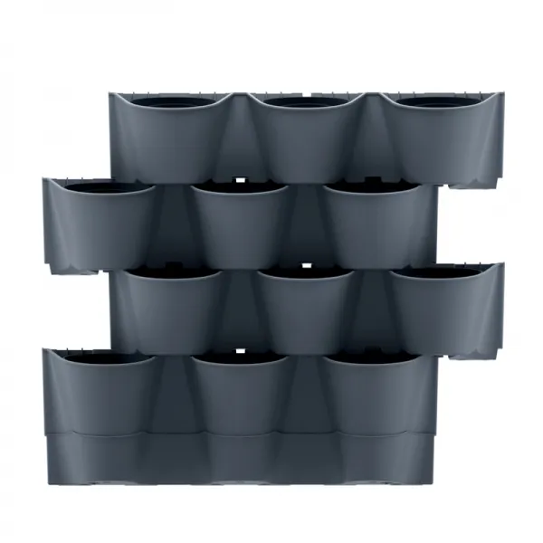 Prosperplast Závesné kvetináče CASCADE WALL antracit