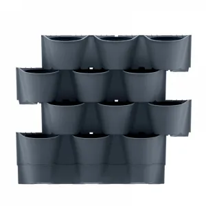 Prosperplast Závesné kvetináče CASCADE WALL antracit
