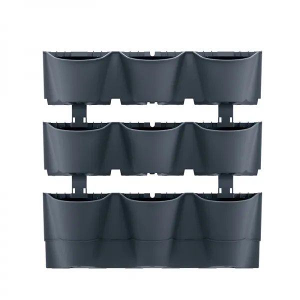 Prosperplast Závesné kvetináče CASCADE WALL antracit