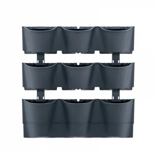 Prosperplast Závesné kvetináče CASCADE WALL antracit