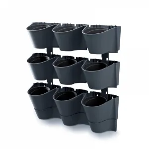 Prosperplast Závesné kvetináče CASCADE WALL antracit