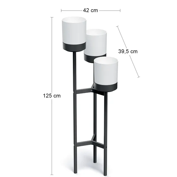 Prosperplast Stojan na kvety BLOOME 125 cm biely/čierny