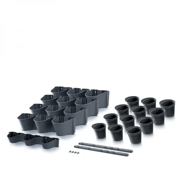 Prosperplast Závesné kvetináče CASCADE WALL antracit