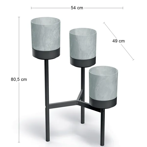 Prosperplast Stojan na kvety BLOOME 80,5 cm sivý/čierny