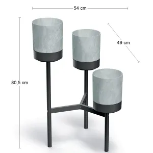 Prosperplast Stojan na kvety BLOOME 80,5 cm sivý/čierny