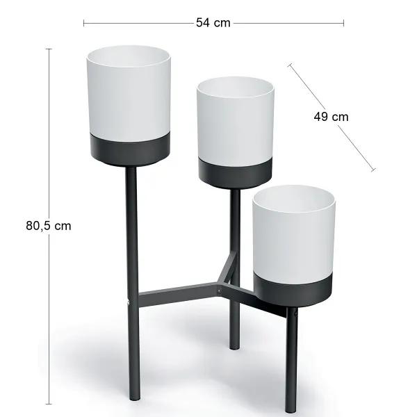 Prosperplast Stojan na kvety BLOOME 80,5 cm biely/čierny