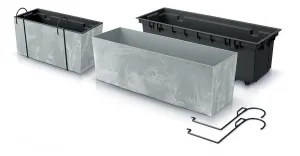 Prosperplast Truhlík s háčikmi Efect betón, varianta 58 cm