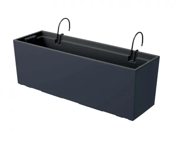 Prosperplast Kvetináč CORBI s háčikmi a vložkou antracitová, varianta 58 cm