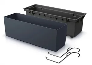 Prosperplast Kvetináč CORBI s háčikmi a vložkou antracitová, varianta 58 cm