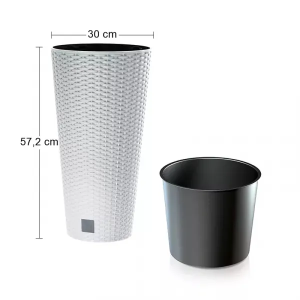 Prosperplast Kvetináč Round Rato biely, varianta 30 cm