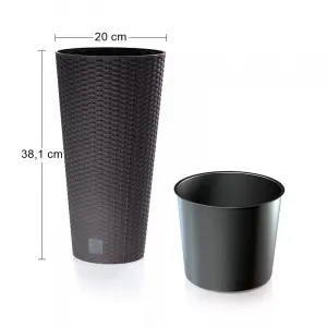 Prosperplast Kvetináč Round Rato tmavohnedý, varianta 20 cm