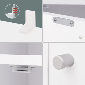 SONGMICS Knižnica s dvierkami LBC33WT, biela