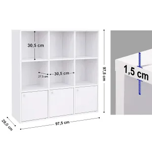 SONGMICS Knižnica s dvierkami LBC33WT, biela