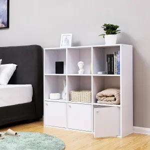 SONGMICS Knižnica s dvierkami LBC33WT, biela
