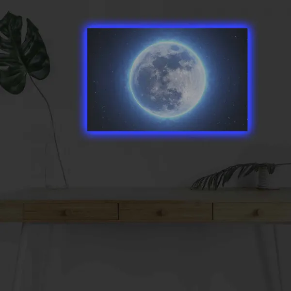 Hanah Home Obraz s led osvetlením Planéta 70x45 cm