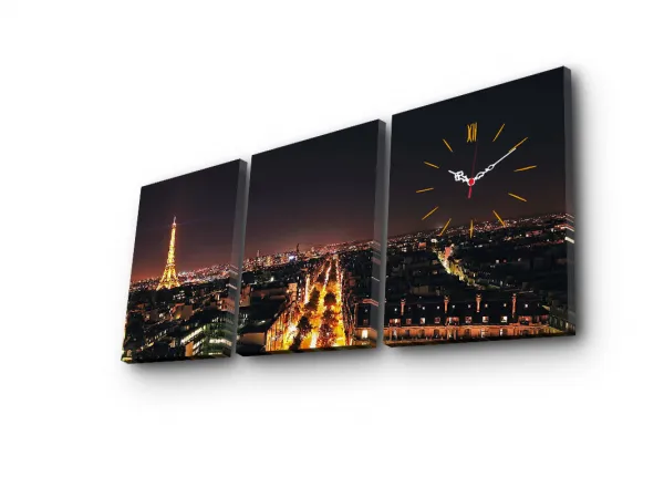 Hanah Home Nástenné hodiny Paríž 96x40 cm viacfarebné