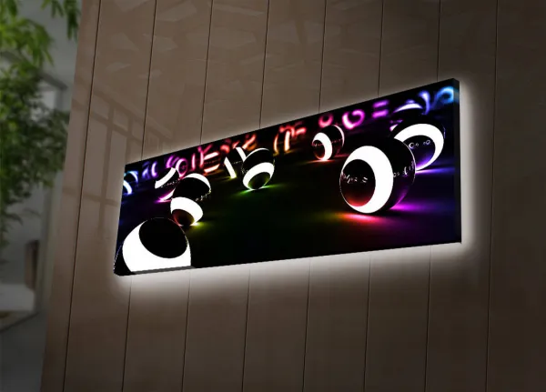 Hanah Home Obraz s LED osvetlením Svietiaca guľa 90x30 cm