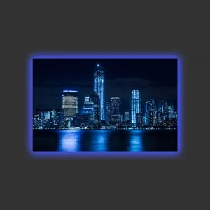 Wallity Obraz s LED osvetlením NOČNÉ MESTO 45 x 70 cm