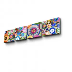 Hanah Home Obrazové nástenné hodiny Kruhy 42x63 cm viacfarebné
