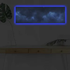 Hanah Home Obraz s led osvetlením Galaxie 90x30 cm
