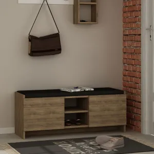 Hanah Home Botník se sedákom Zulla tmavý dub
