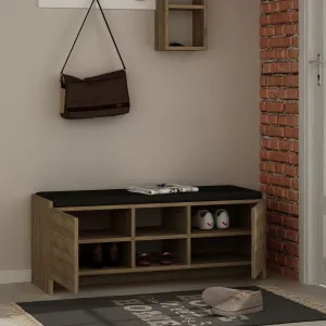 Hanah Home Botník se sedákom Zulla tmavý dub