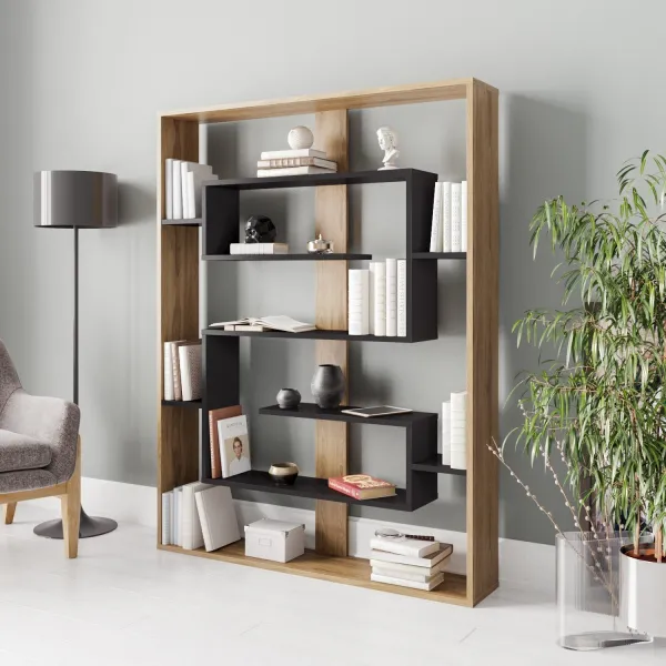 Hanah Home Knižnica Esteban čierna/dub