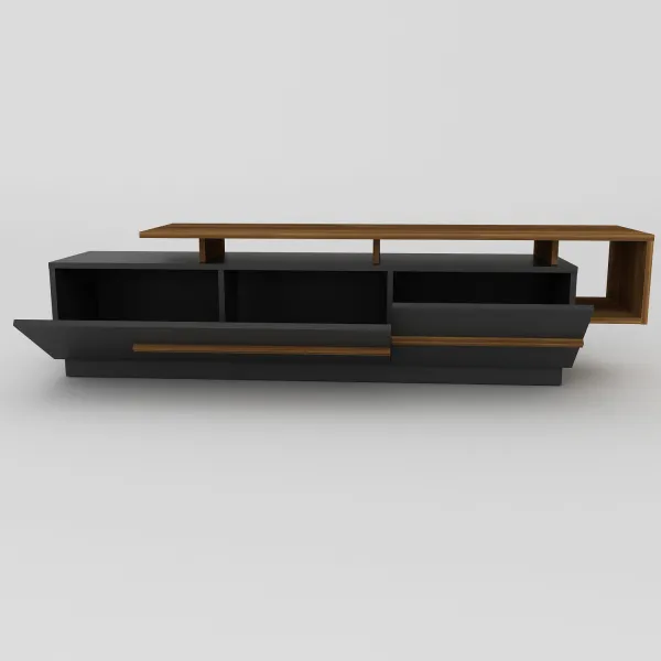 Kalune Design TV stolík PIA 180 cm čierny/orech
