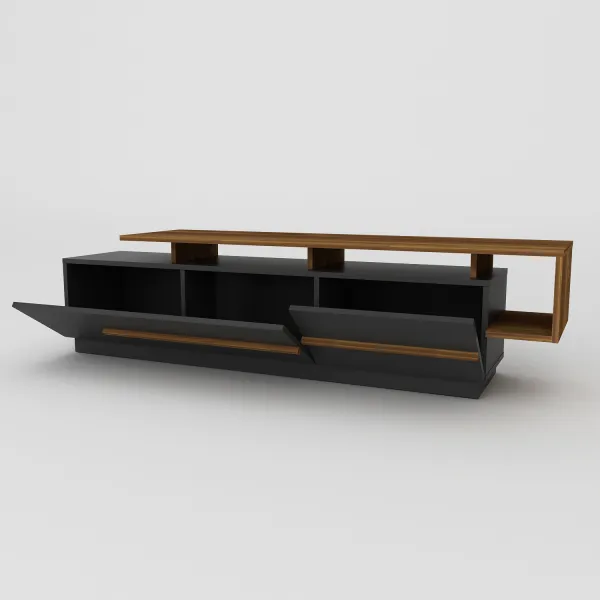 Kalune Design TV stolík PIA 180 cm čierny/orech