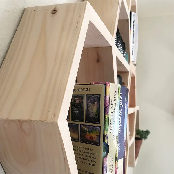 Kalune Design Nástěnné poličky Raf plástev světle hnědé