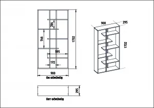 Hanah Home Knižnica Presto orech/čierna